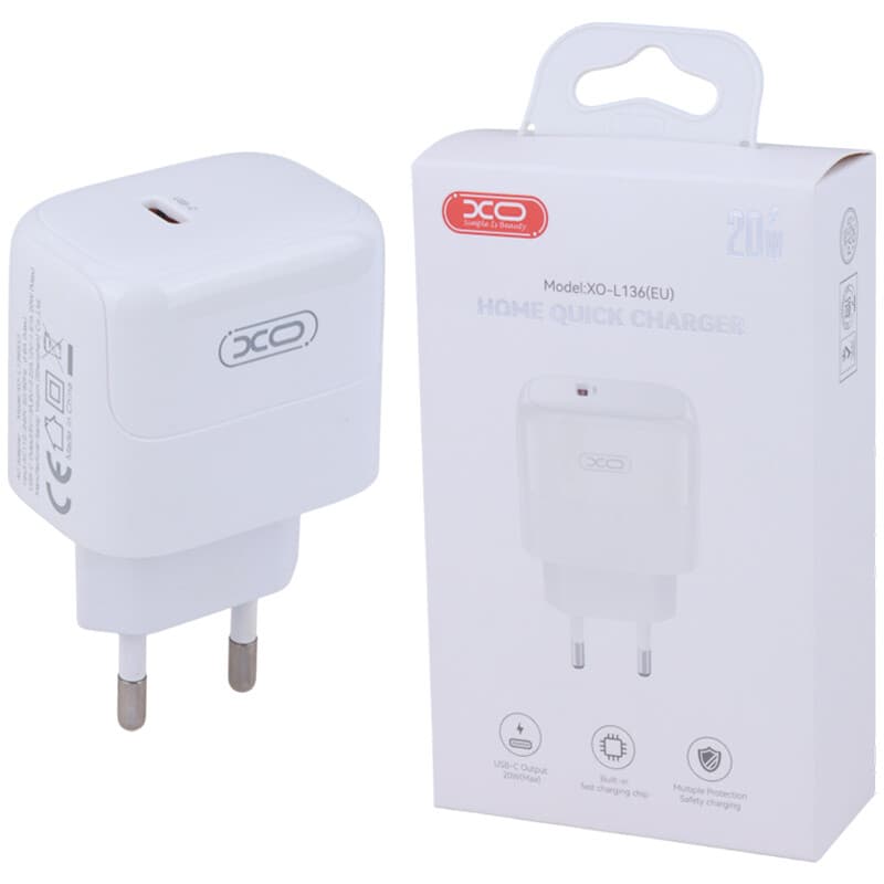 شارژر دیواری 20 وات ایکس او XO-L136 EU PD 3A