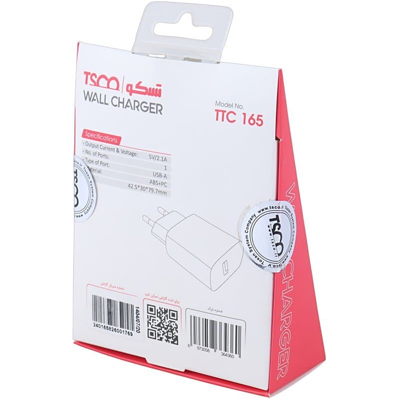 شارژر دیواری 10.5 وات تسکو TTC 165 2.1A — تصویر ۸