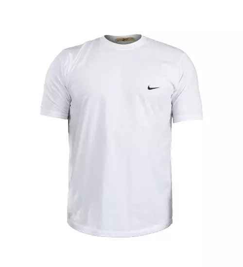 تیشرت Nike یقه گرد مردانه سفید نخ پنبه ساده مدل 48059