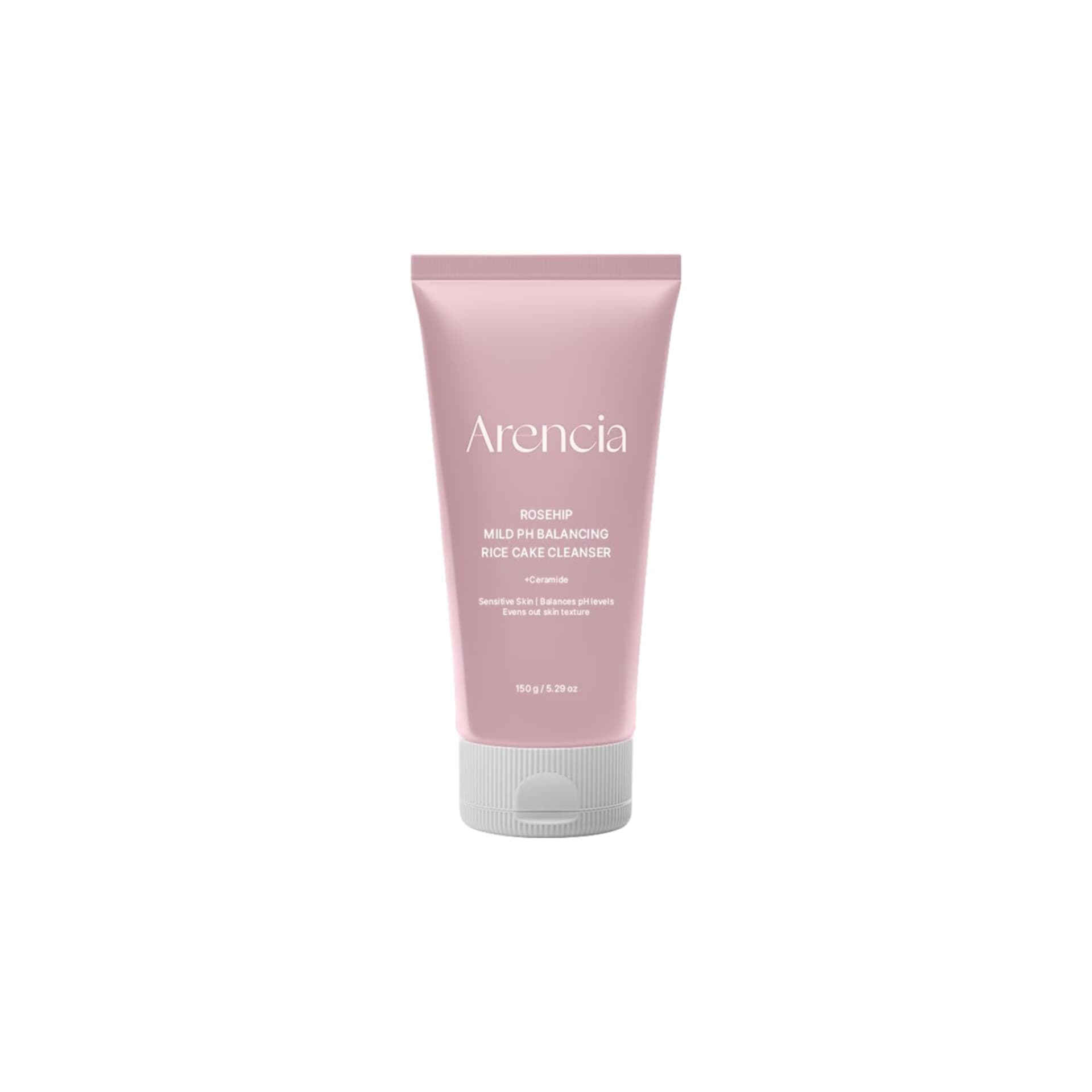 شوینده رزهیپ متعادل کننده ph پوست برنجی آرنسیا Rosehip mild pH balancing rice cake cleanser 150g (Arencia)