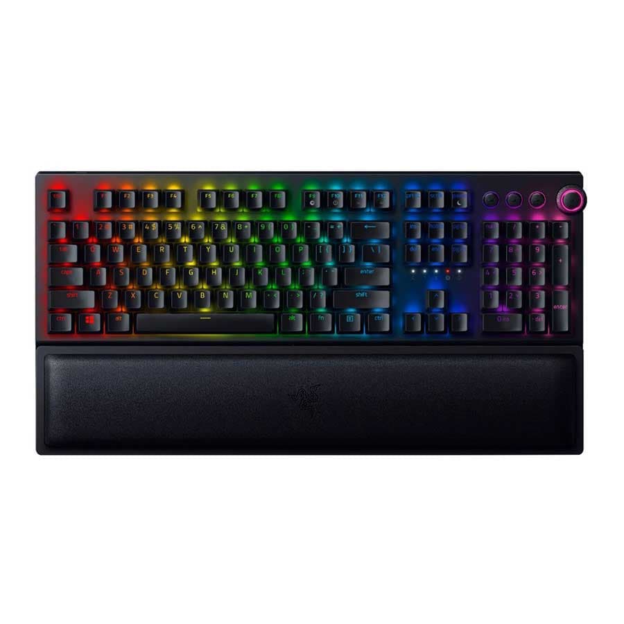 کیبورد بی سیم گیمینگ ریزر مدل BlackWidow V3 Pro – Green Switch