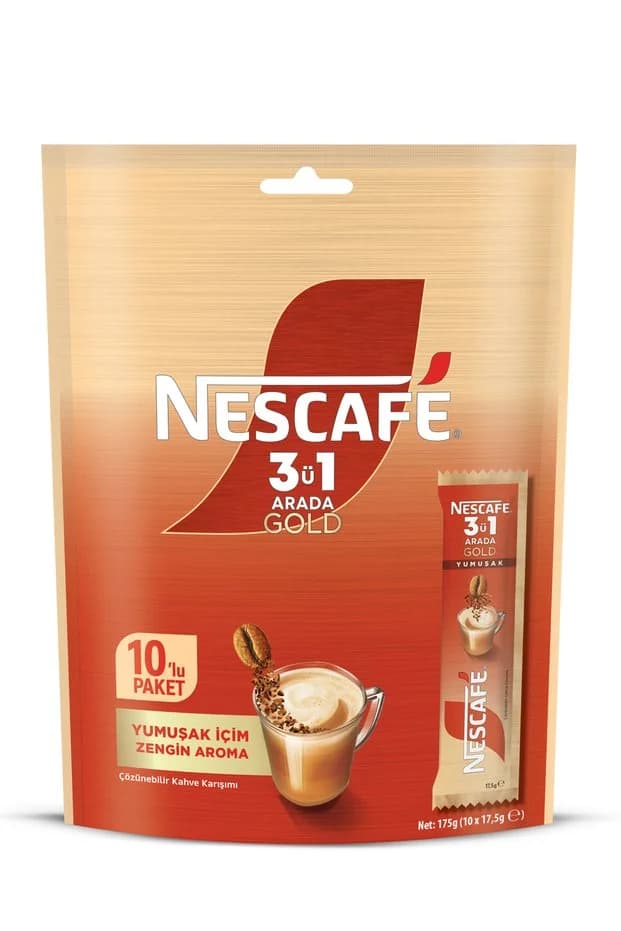 کافی میکس نسکافه گلد 3 در 1 مدل ملایم Nescafé 3ü1 Arada Gold Yumuşak — تصویر ۲