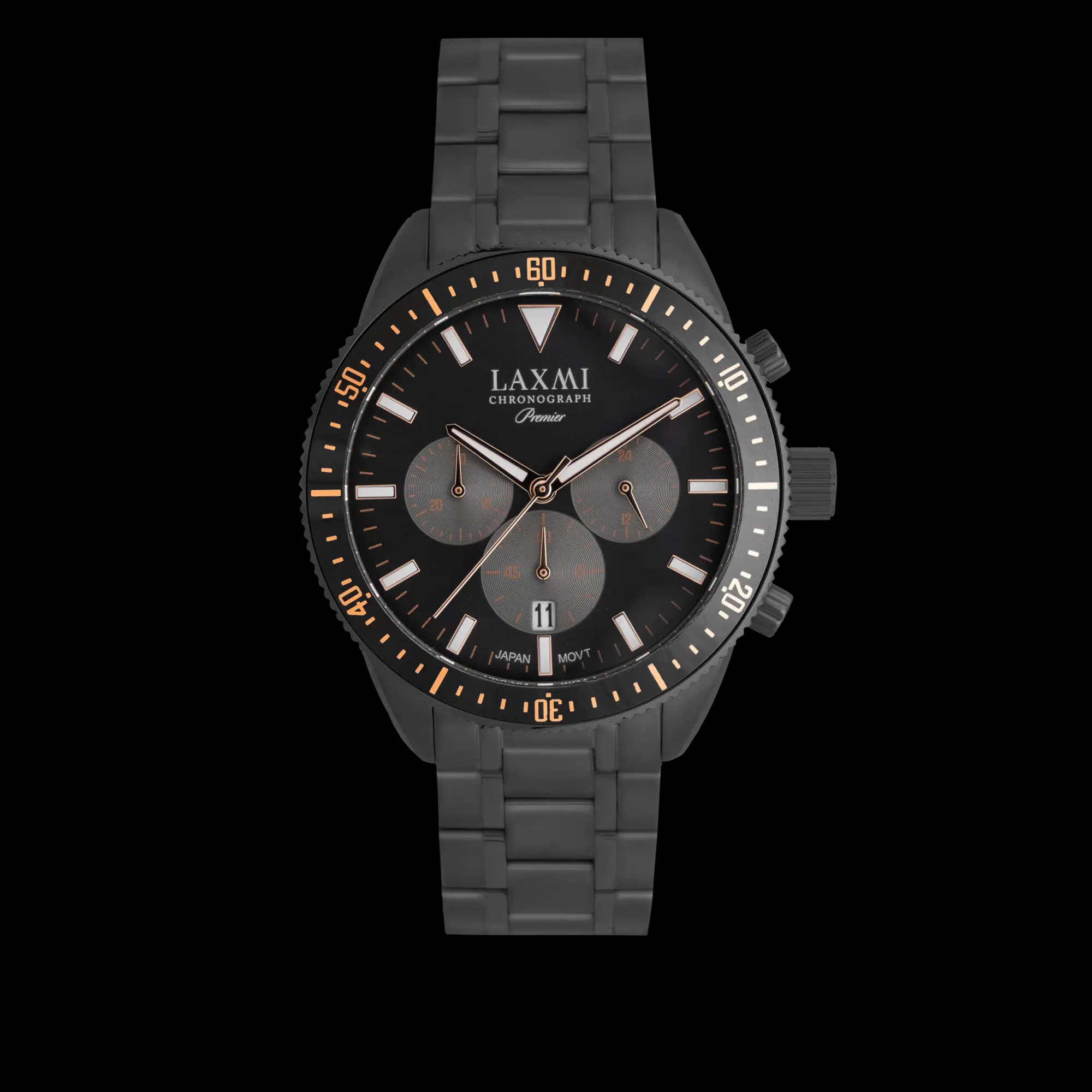 ساعت مچی مردانه لاکسمی بند استیل مشکی کد Laxmi 8198/2
