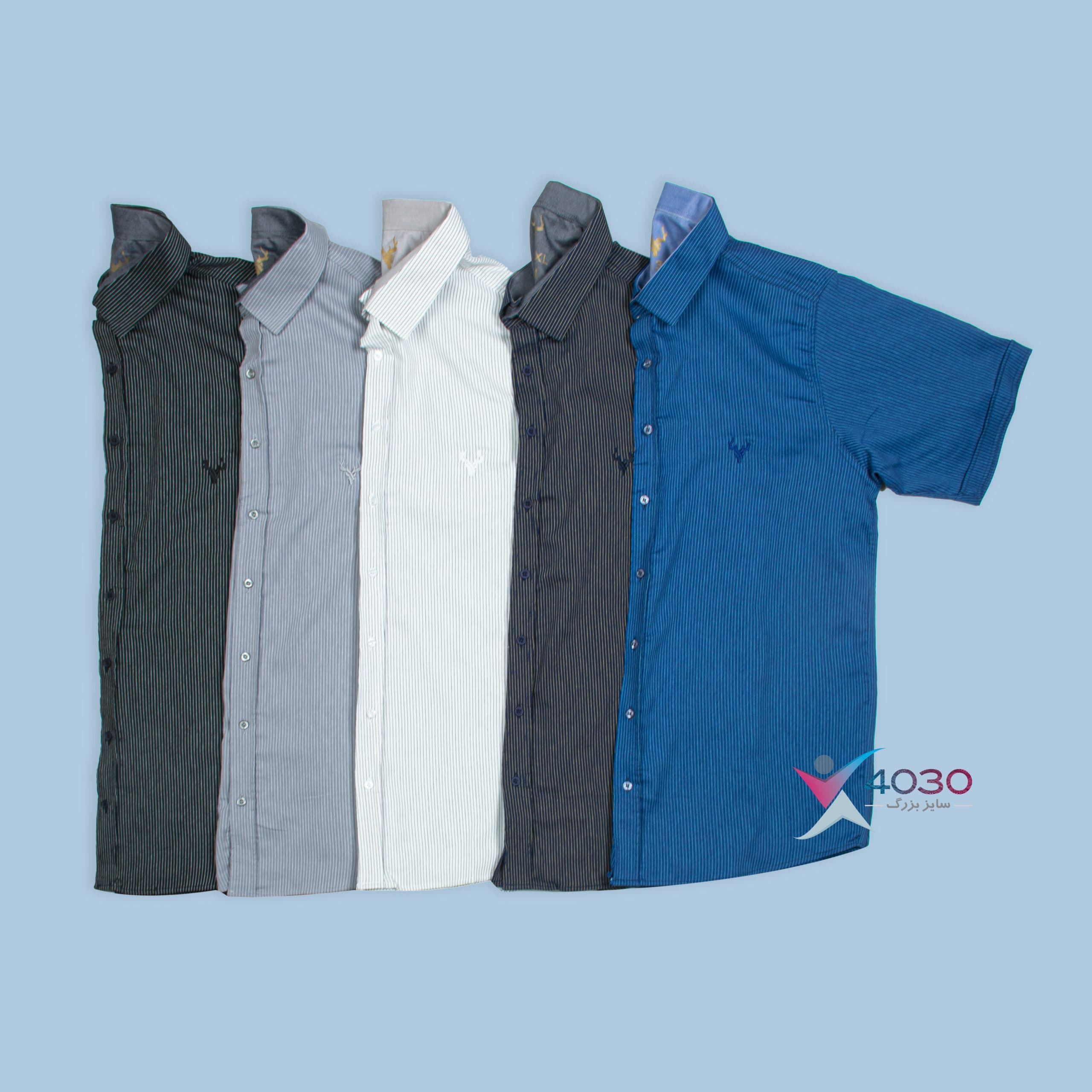 پیراهن آستین کوتاه Stripes سایزبزرگ ( 2683 )