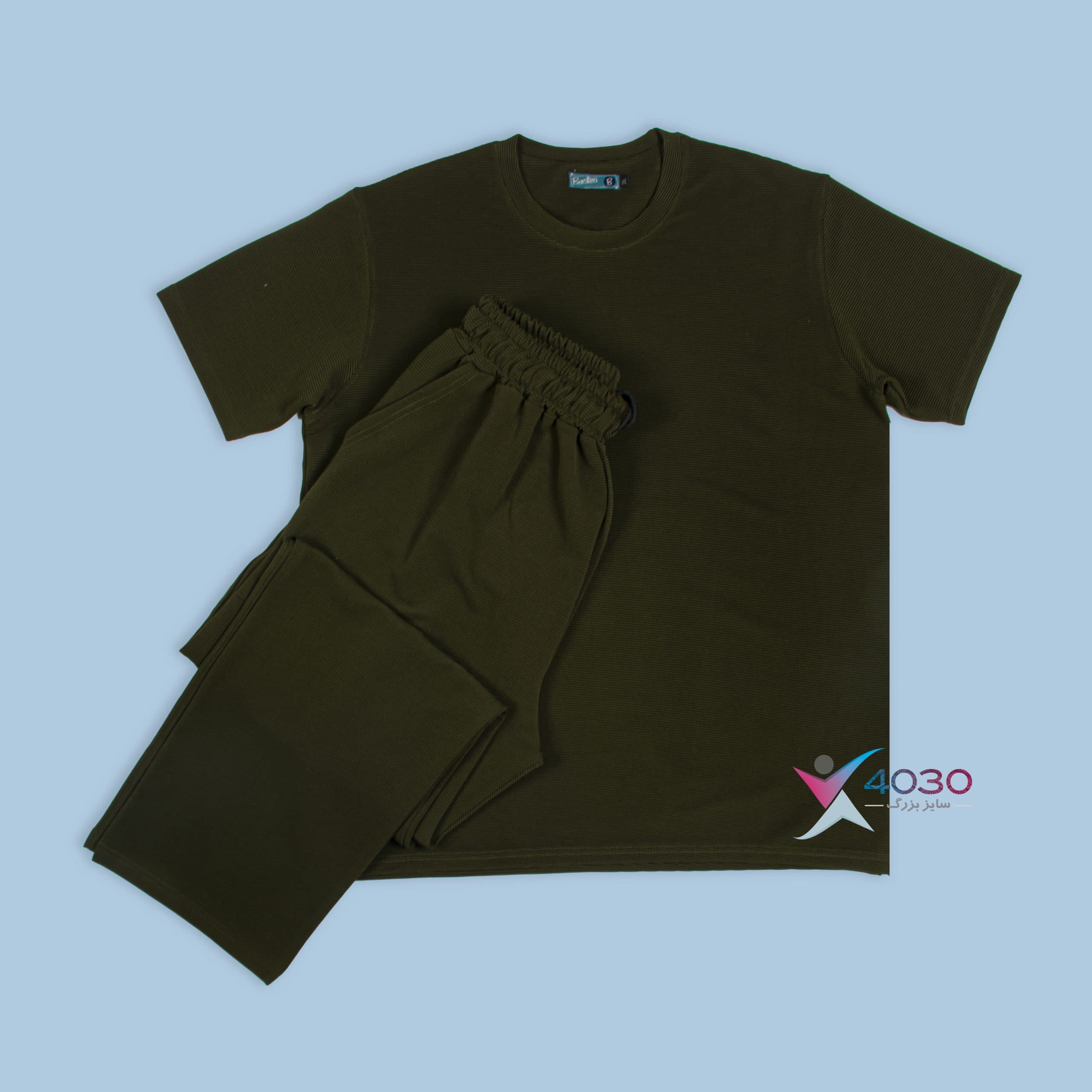 ست تیشرت و شلوار مراکشی Green سایزبزرگ ( 8228 )