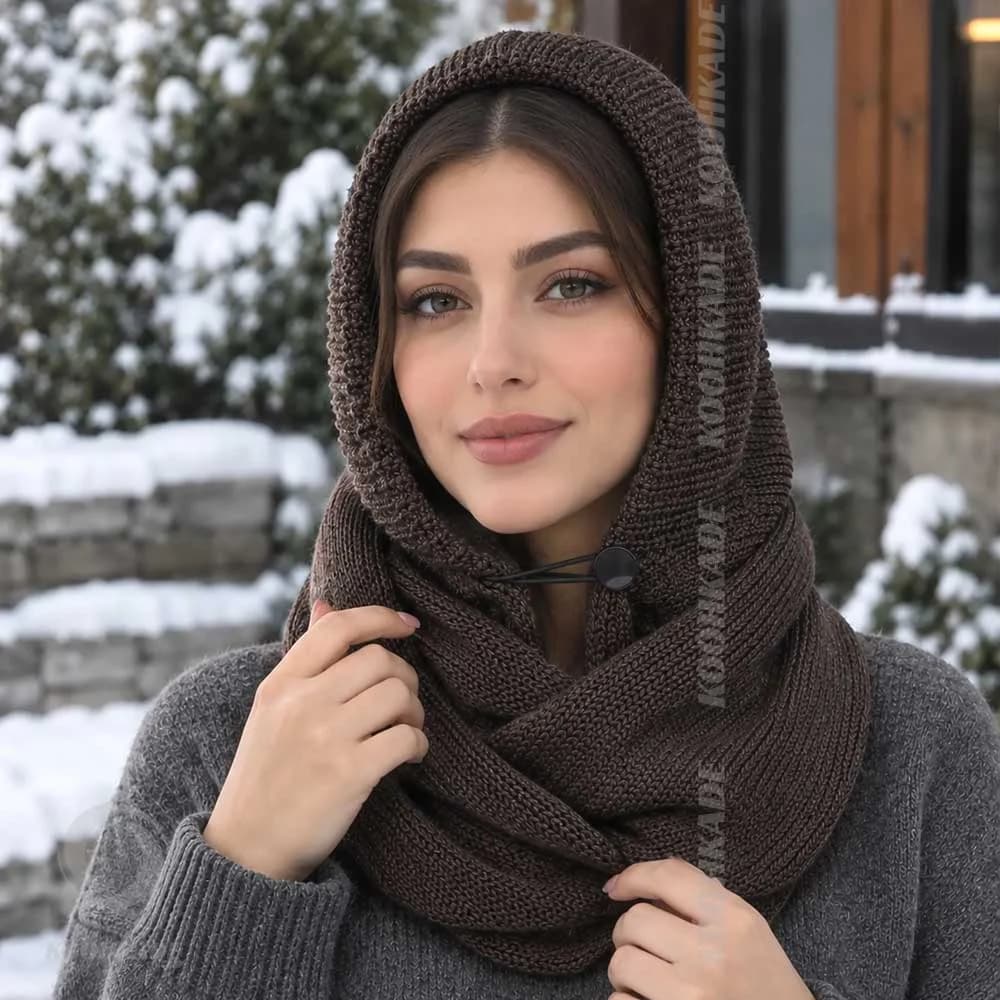 هود شال بافت مدل Winter Muse — تصویر ۴