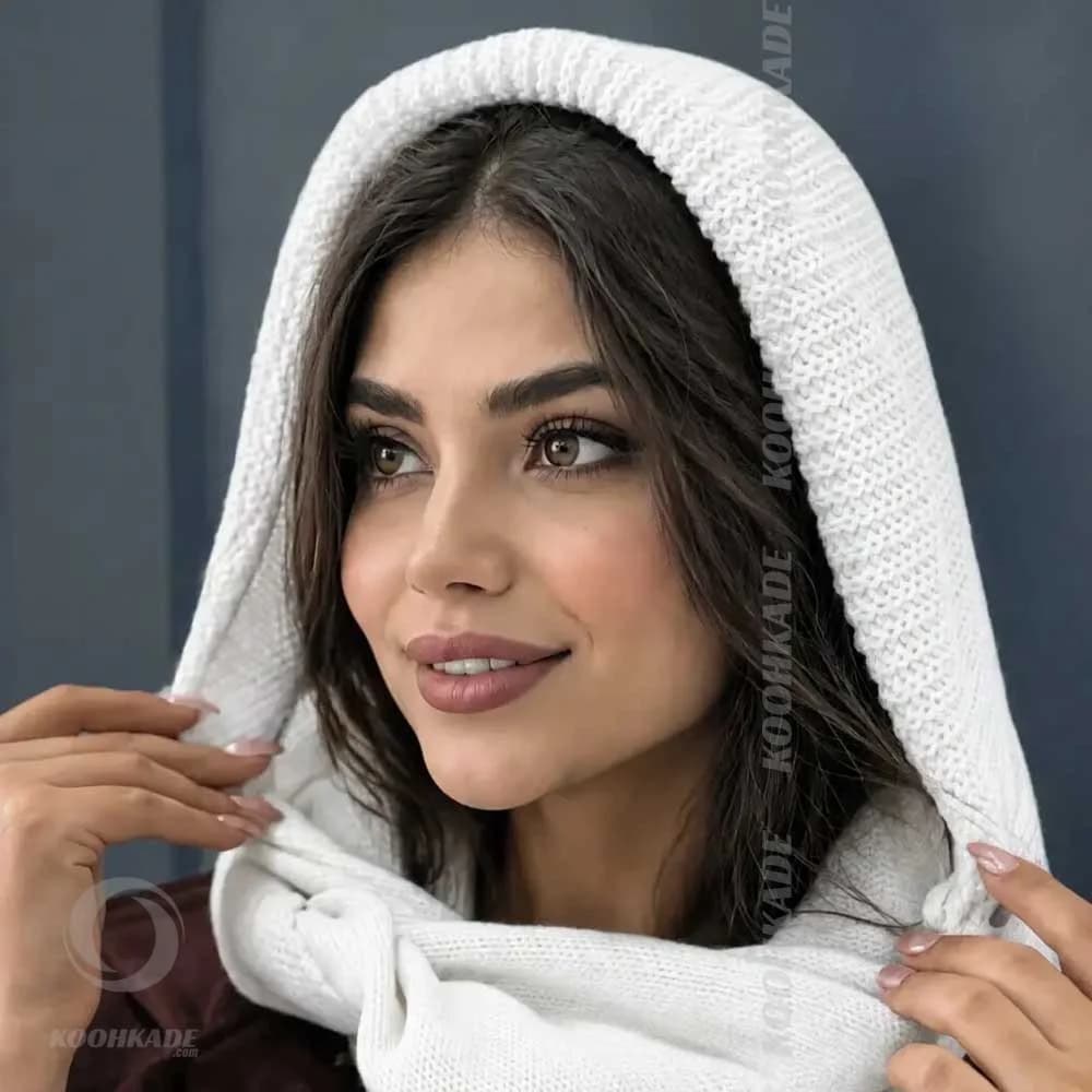 هود شال بافت مدل Winter Muse — تصویر ۳
