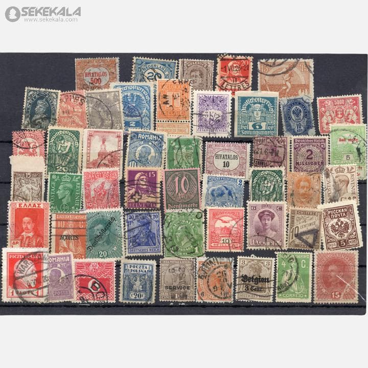 50 عدد تمبر خارجی کلاسیک (مهر خورده)