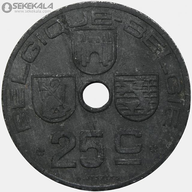 سکه 25 سنتیم بلژیک 1942 (لئوپولد سوم)