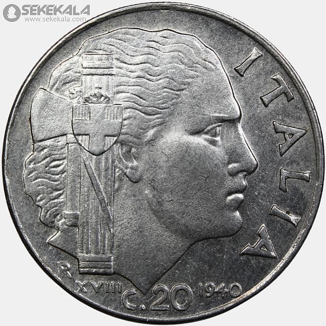 سکه 20 سنتسیمی ایتالیا 1940 (ویکتور امانوئل سوم)