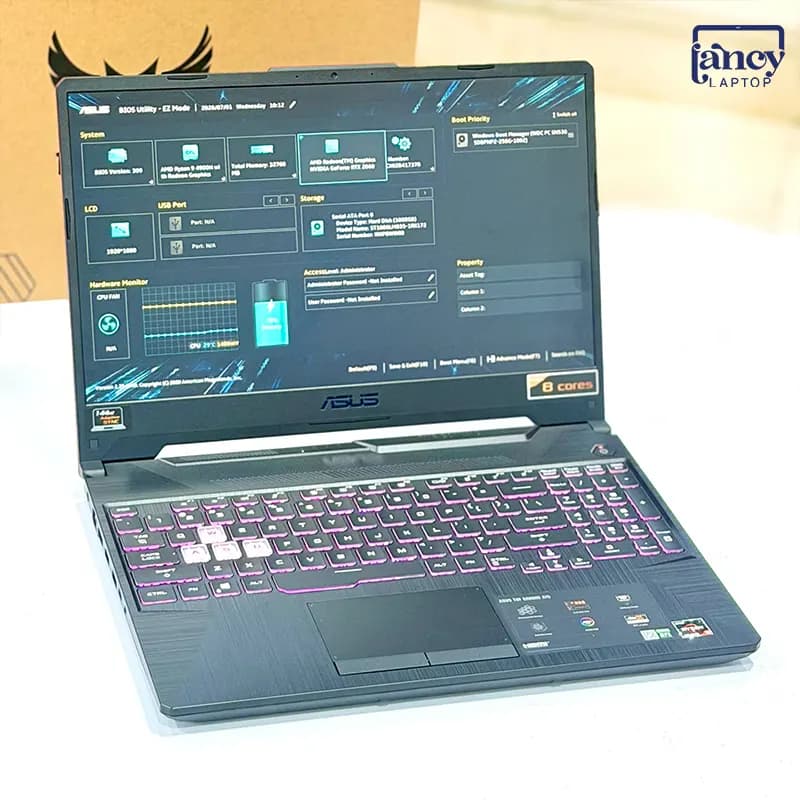 لپ تاپ استوک 15.6 اینچی ایسوس TUF Gaming A15 FA506V AMD Ryzen 9 4900H 16GB DDR4 256GB SSD + 1TB HDD NVIDIA GeForce RTX 2060 6GB GDDR6 144Hz — تصویر ۲