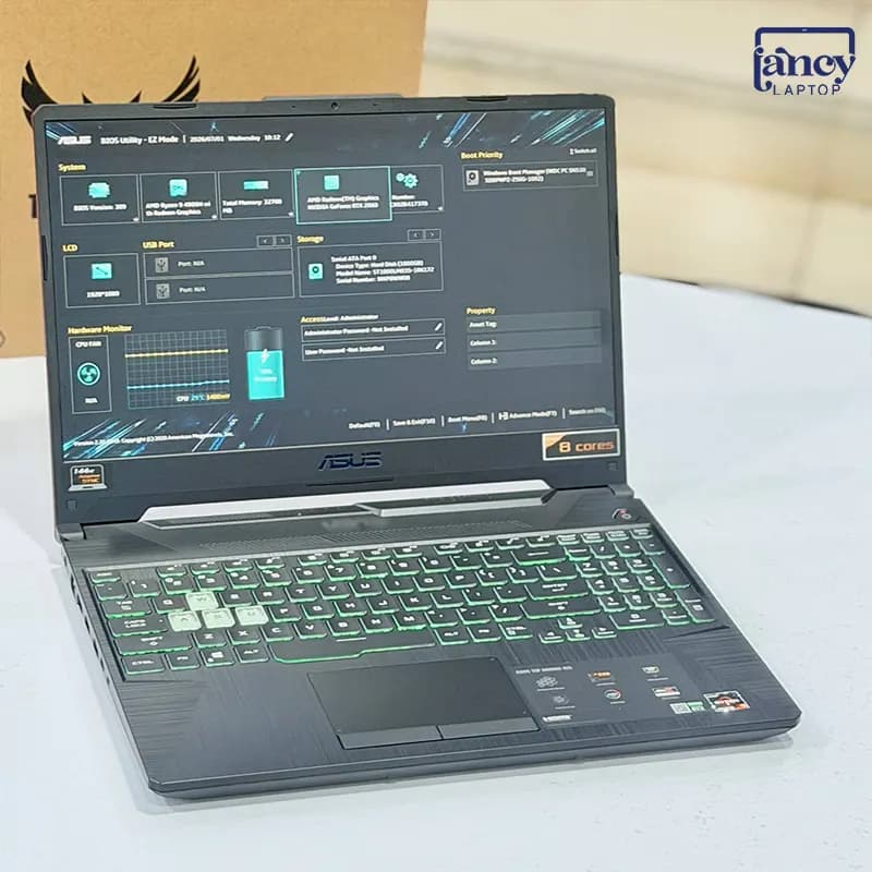 لپ تاپ استوک 15.6 اینچی ایسوس TUF Gaming A15 FA506V AMD Ryzen 9 4900H 16GB DDR4 256GB SSD + 1TB HDD NVIDIA GeForce RTX 2060 6GB GDDR6 144Hz — تصویر ۴