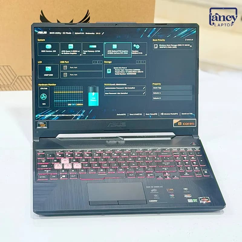 لپ تاپ استوک 15.6 اینچی ایسوس TUF Gaming A15 FA506V AMD Ryzen 9 4900H 16GB DDR4 256GB SSD + 1TB HDD NVIDIA GeForce RTX 2060 6GB GDDR6 144Hz — تصویر ۵