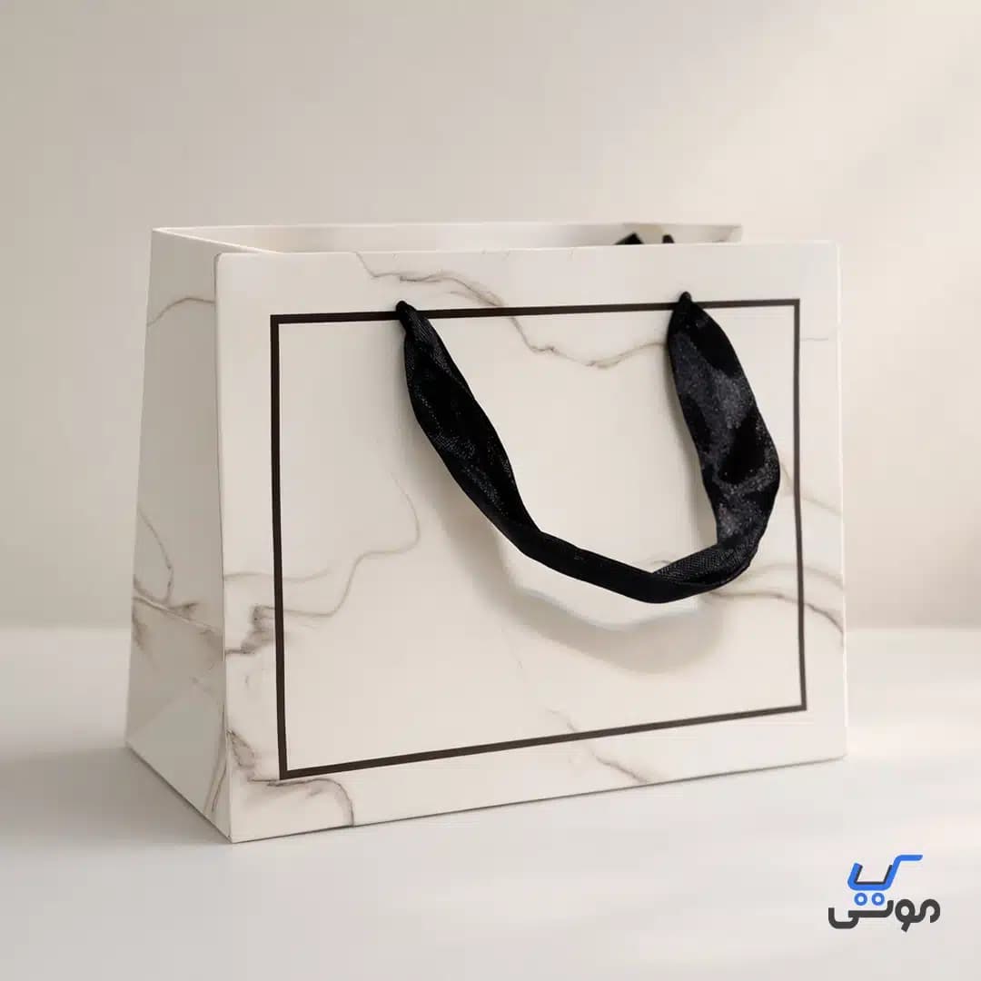 بگ کادویی سایز متوسط طرح سنگ مرمر