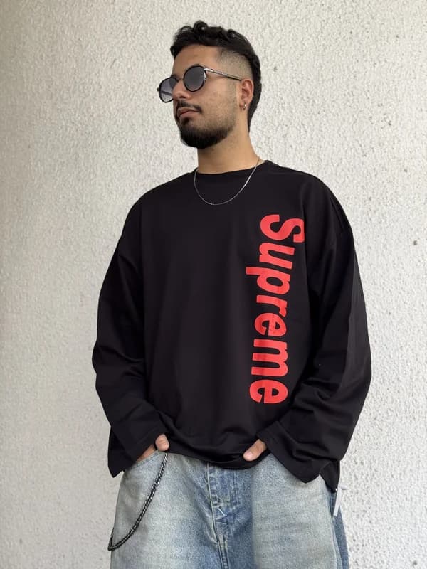 تیشرت لانگ اسلیو مردانه مدل Supreme و West