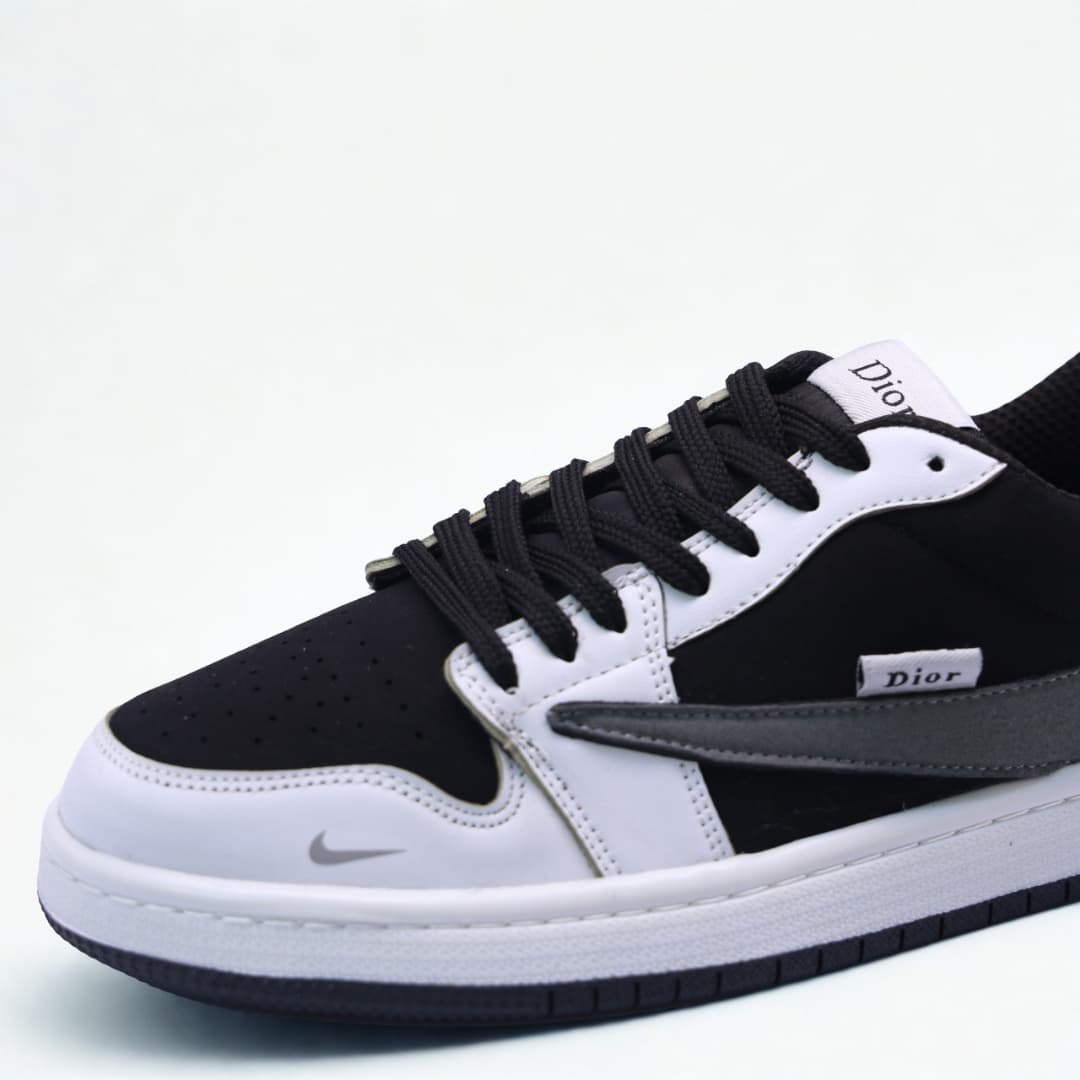 کتونی مردانه نایک ایر جردن 1 لو تراویس اسکات دیور سفید مشکی | Travis Scott x Air Jordan 1 Low Dior White Black — تصویر ۴