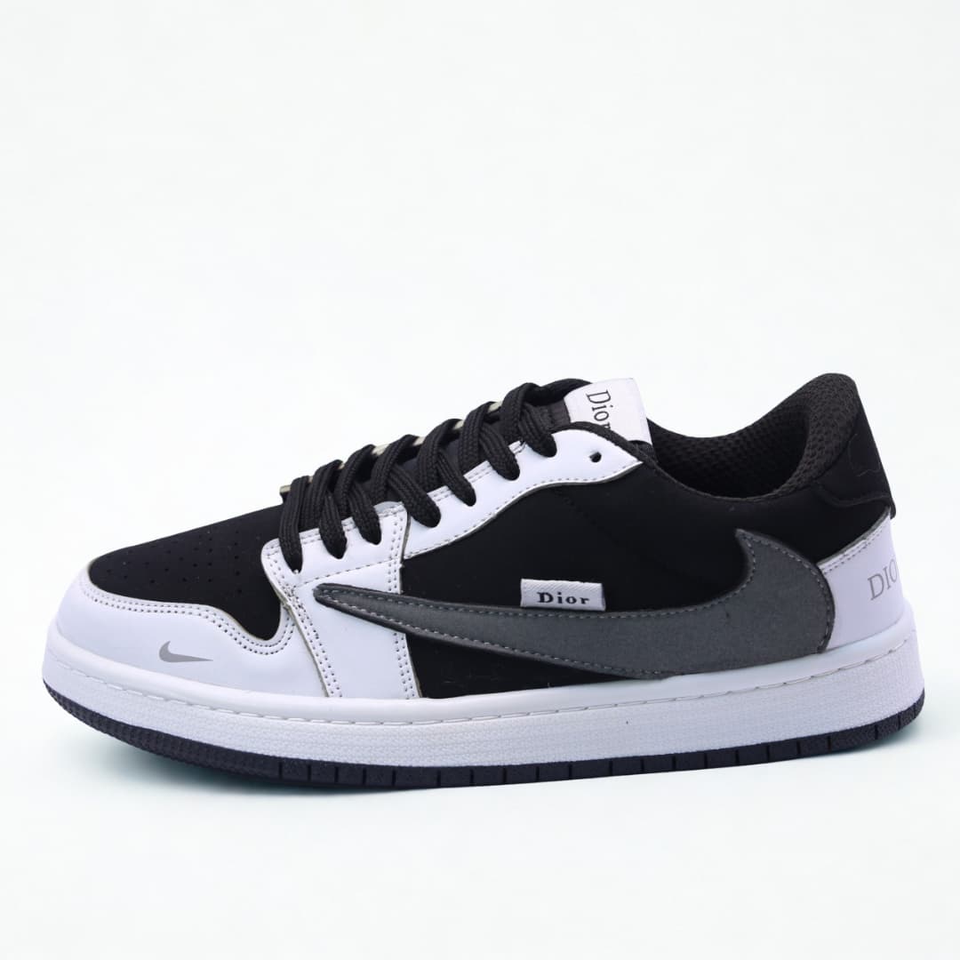 کتونی مردانه نایک ایر جردن 1 لو تراویس اسکات دیور سفید مشکی | Travis Scott x Air Jordan 1 Low Dior White Black