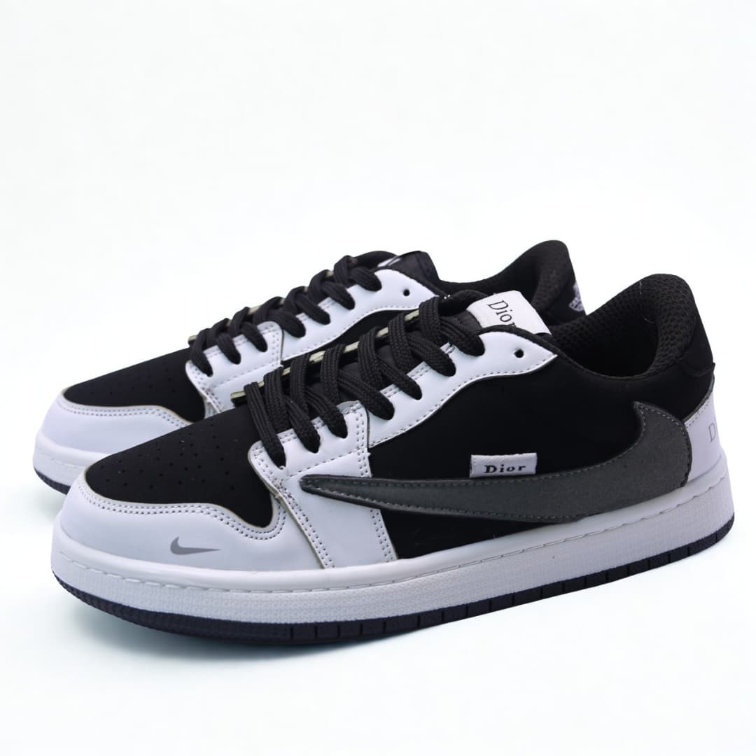 کتونی مردانه نایک ایر جردن 1 لو تراویس اسکات دیور سفید مشکی | Travis Scott x Air Jordan 1 Low Dior White Black — تصویر ۲