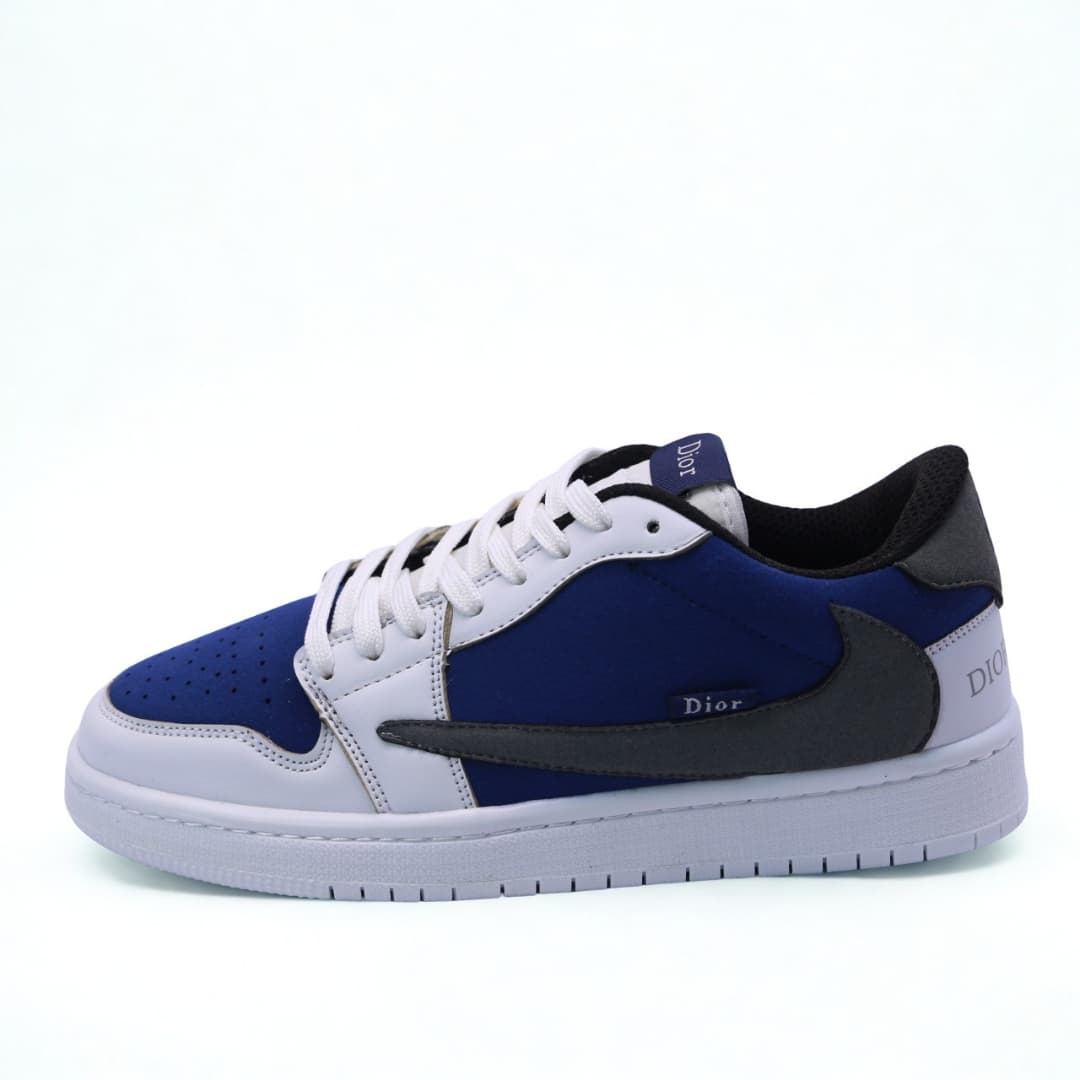 کتونی مردانه نایک ایر جردن 1 لو تراویس اسکات دیور سفید سرمه ای | Travis Scott x Air Jordan 1 Low Dior White Navy