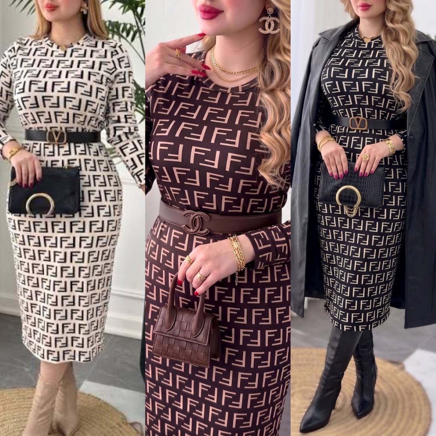 پیراهن مخمل FENDI