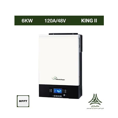 سانورتر 6 کیلووات 48 ولت 120 آمپر MPPT برند Voltronic مدل Axpert KING II-6000-48