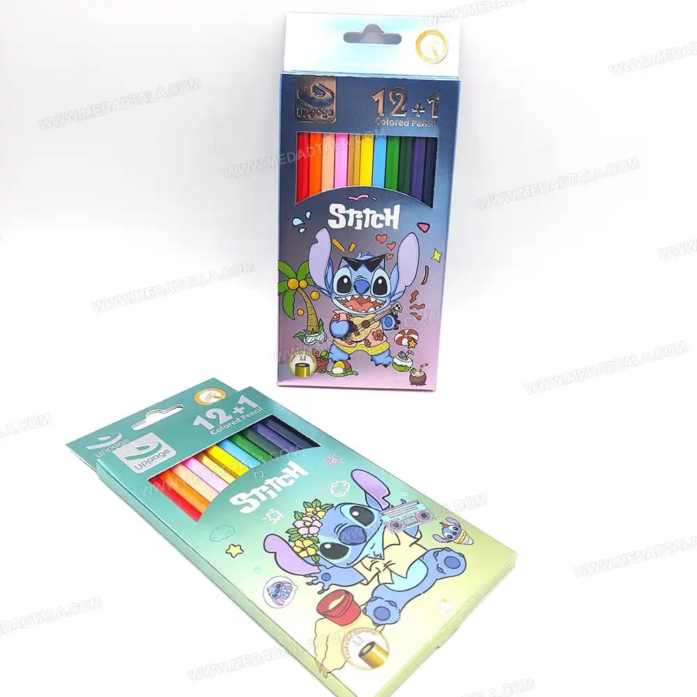مداد رنگی 1+12 رنگ مقوایی پرودون طرح استیچ Stitch