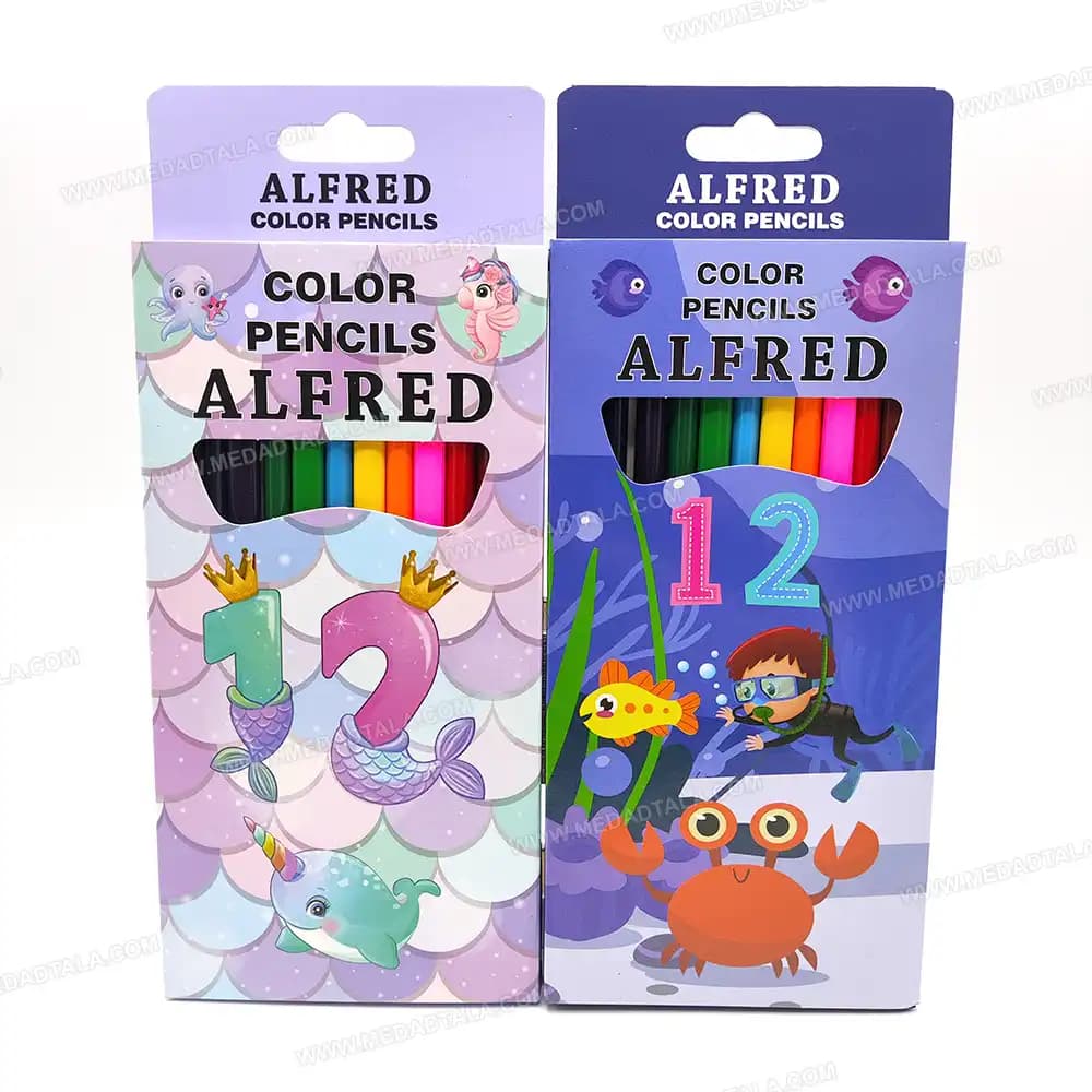 مداد رنگی 12 رنگ جعبه مقوایی آلفرد ALFRED