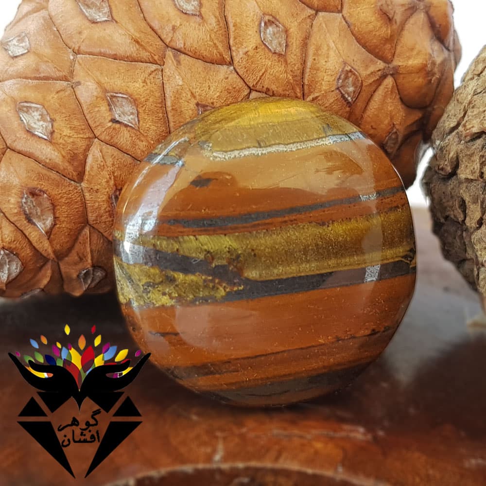 نگین چشم ببر اصل دایره ای خوش نقش N3140