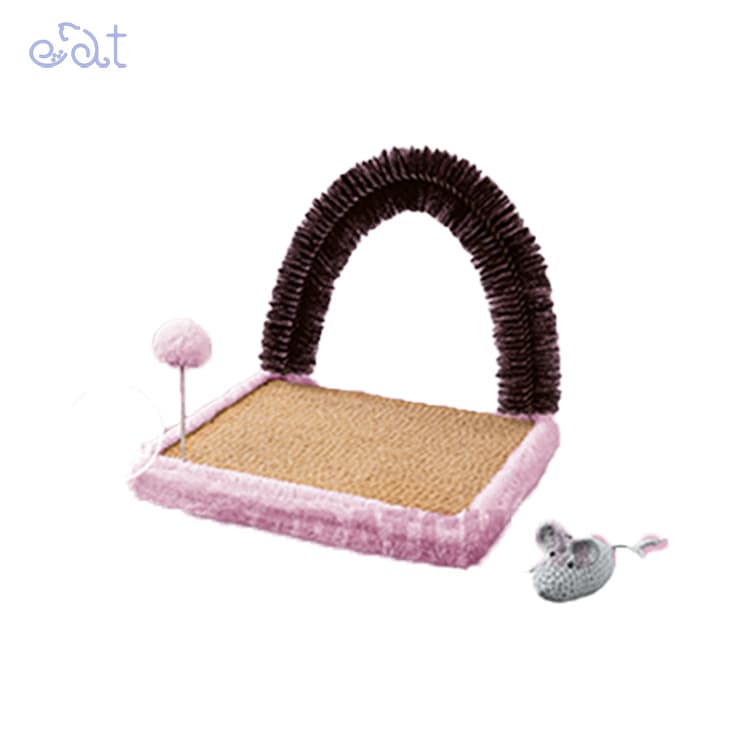 اسکرچر زمینی برسدار برند نیناپت NinaPet (رنگ صورتی به همراه کت نیپ)