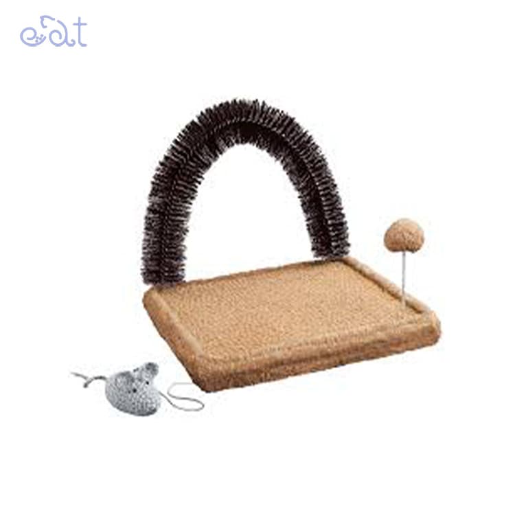 اسکرچر زمینی برسدار برند نیناپت NinaPet (رنگ قهوه ای به همراه کت نیپ)