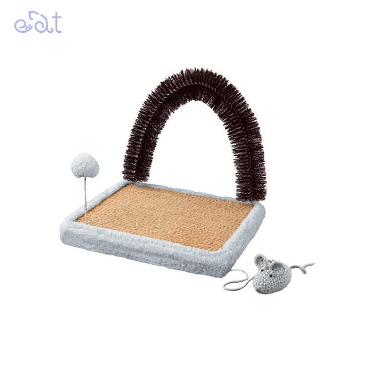 اسکرچر زمینی برسدار برند نیناپت NinaPet (رنگ طوسی به همراه کت نیپ)