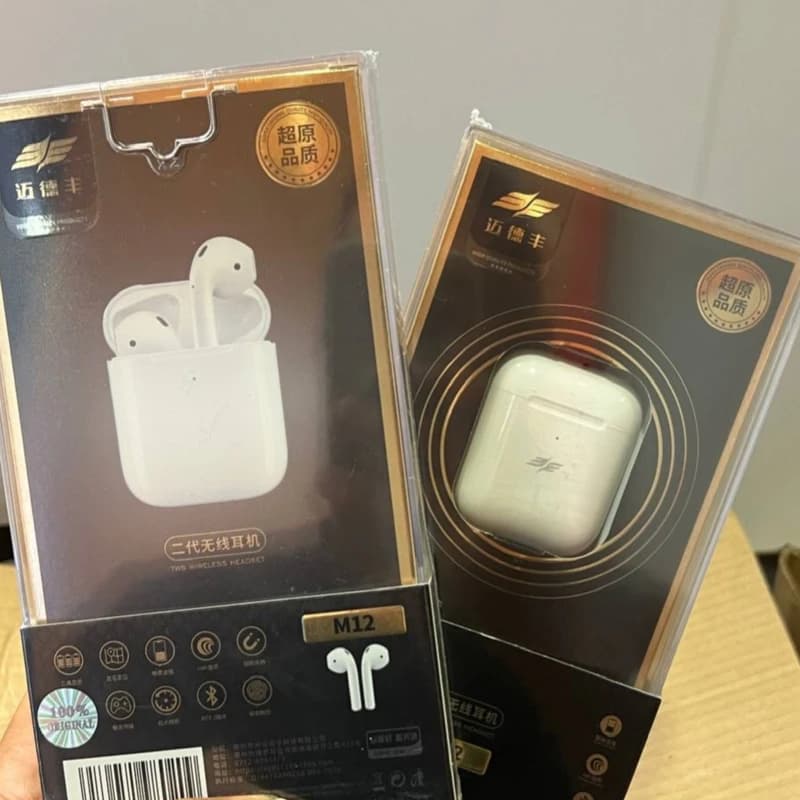 هدفون بلوتوثی مدل AirPods 2 NEW M12 رنگ سفید کد b321 — تصویر ۳