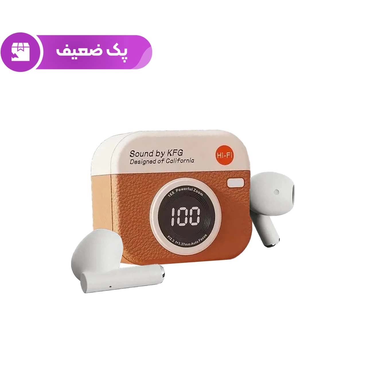 ایرفون بی سیم مدل Q86 – قهوه ای – پک ضعیف – RH