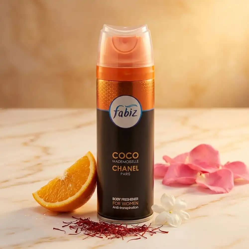 اسپری بدن زنانه فابیز (Fabiz) مدل کوکو شنل (Coco Chanel) حجم ۲۰۰ میلی‌لیتر — تصویر ۲