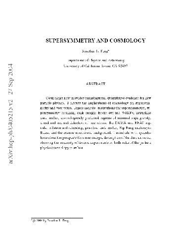 دانلود کتاب Supersymmetry and Cosmology