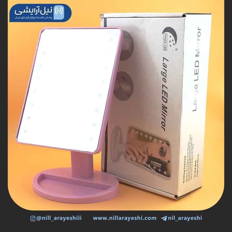 آیینه آرایشی رومیزی ال ای دی دار مستطیلی