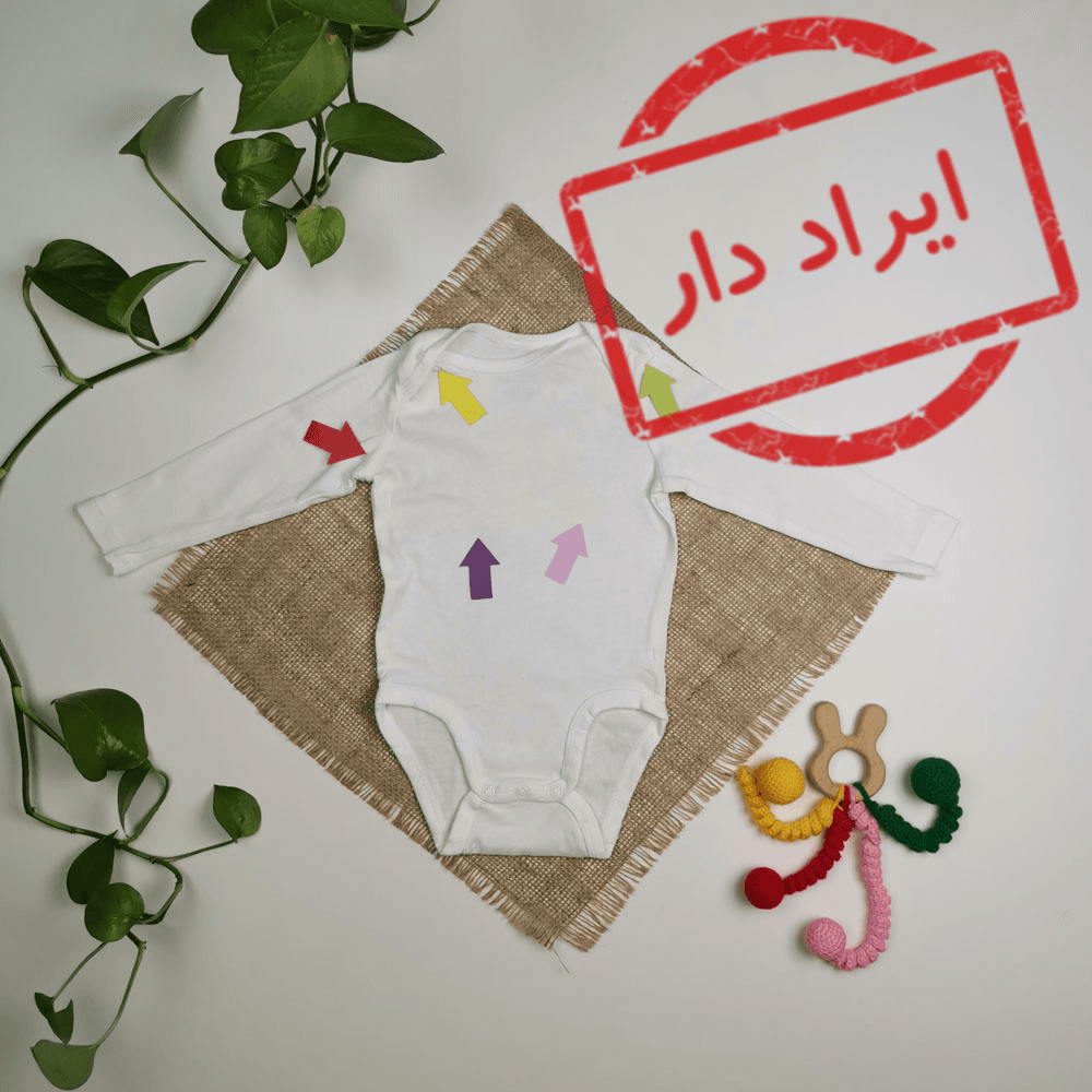 بادی نوزادی آستین بلند برند h&m سفید رنگ – 6-9 ماه