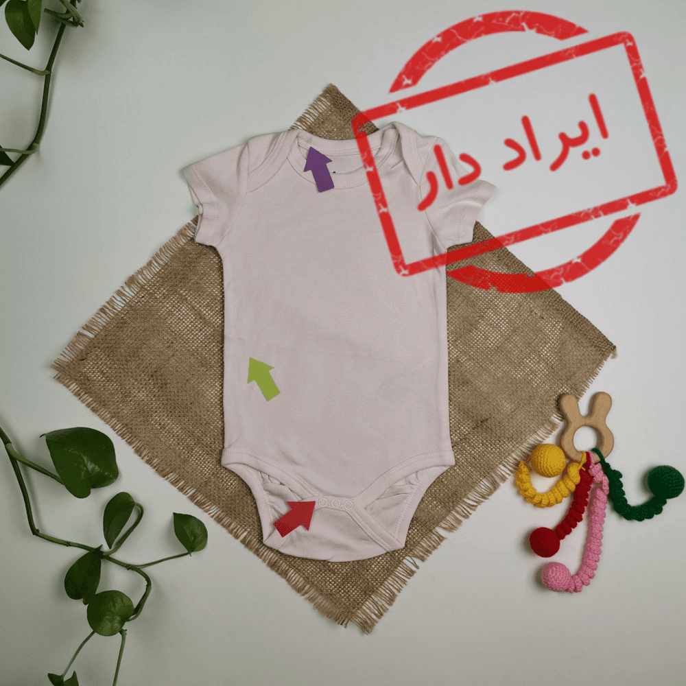 بادی نوزادی دخترانه آستین کوتاه برند so cute صورتی کمرنگ رنگ – 9-12 ماه