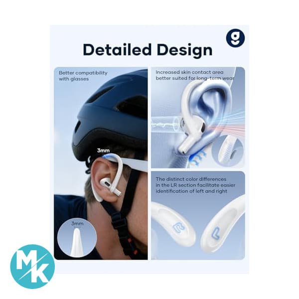 نگهدارنده به پشت گوش ایرپادز AirPods Gcioii دوتایی مدل a10 — تصویر ۴