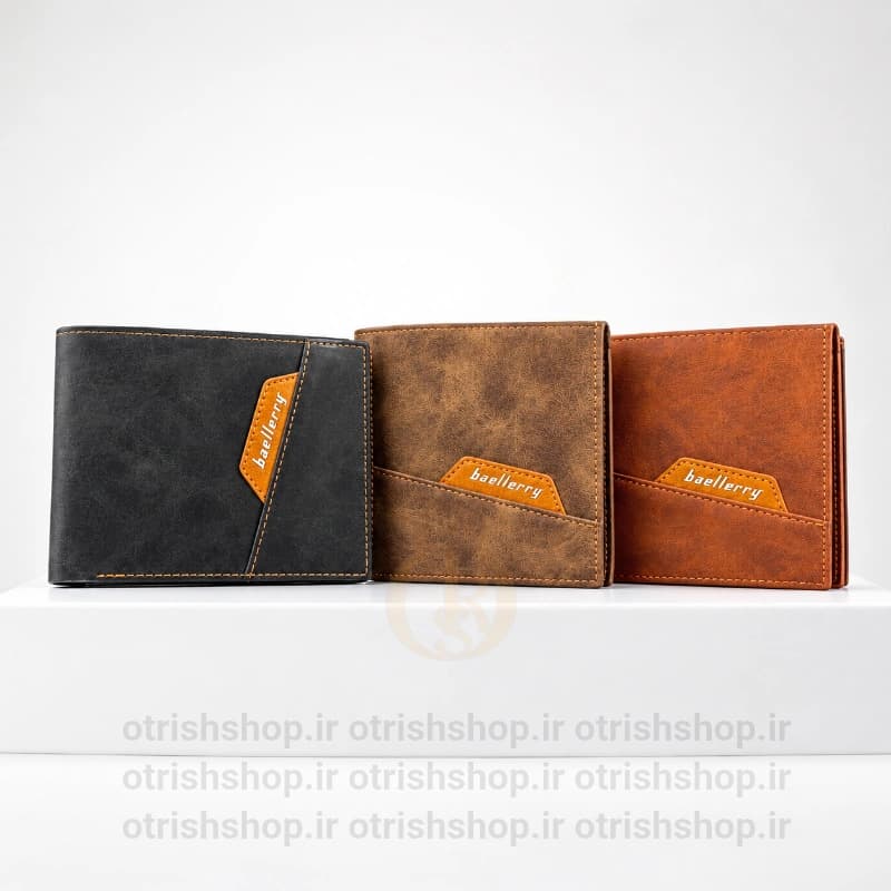 کیف پول جیبی برند بالری دوخت مورب (چرم صنعتی، وارداتی، اسپرت)
