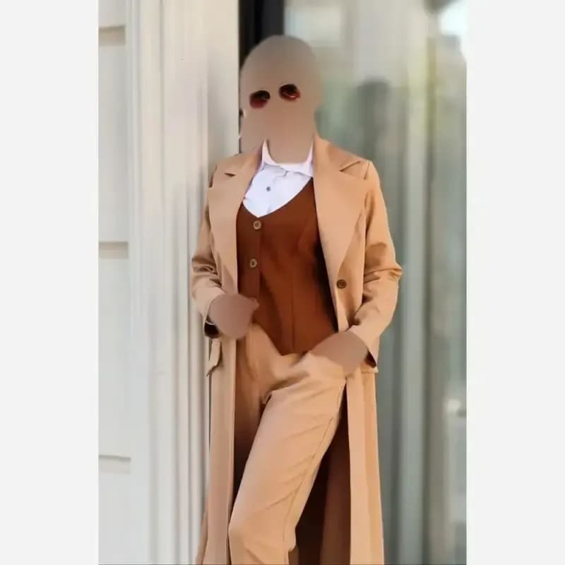 ست سه تیکه کلارا لانگ کت جلیقه و شلوار سوپر مازراتی — تصویر ۳