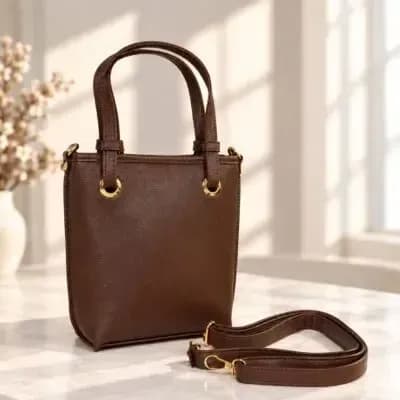 کیف دخترانه چرم مصنوعی روزمره و رسمی با بند بلند — تصویر ۸