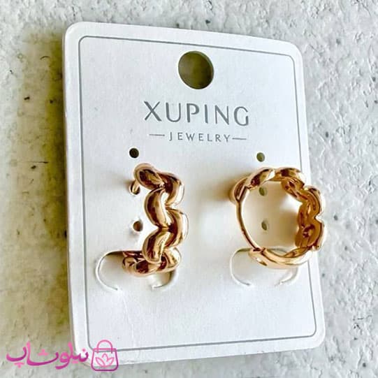 گوشواره حلقه ای زنانه ژوپینگ کوچک طرح منحنی کد 2991