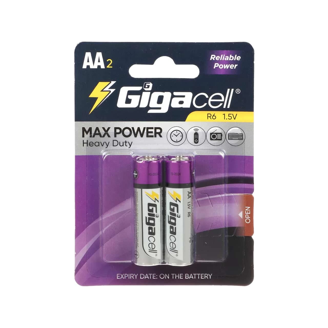 باتری قلمی GigaCell-AA مدل MAX POWER Heavy Duty R6 – بسته 2 عددی