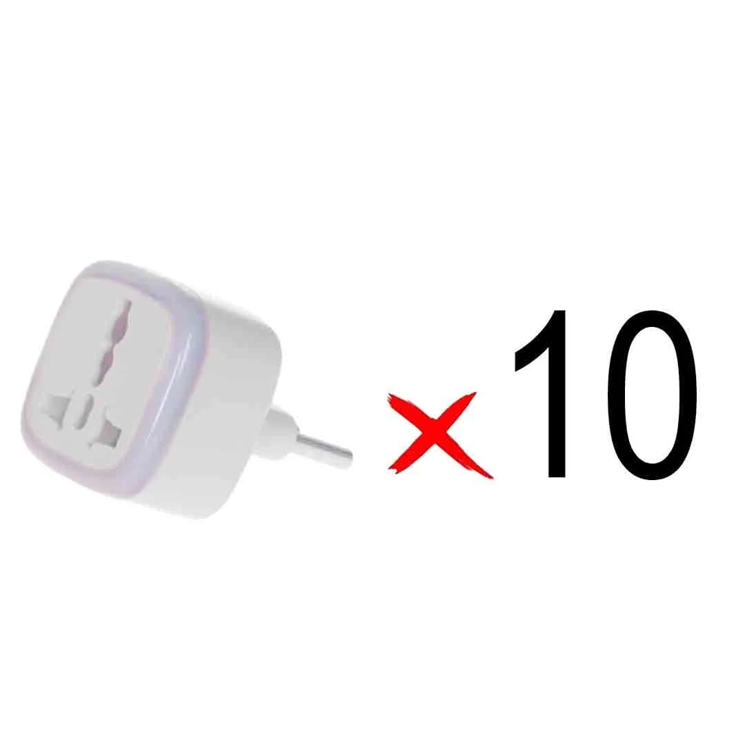 تبدیل برق 3 به 2 مدل M-03 – سفید – MMS – (RGB) (بسته 10 عددی)