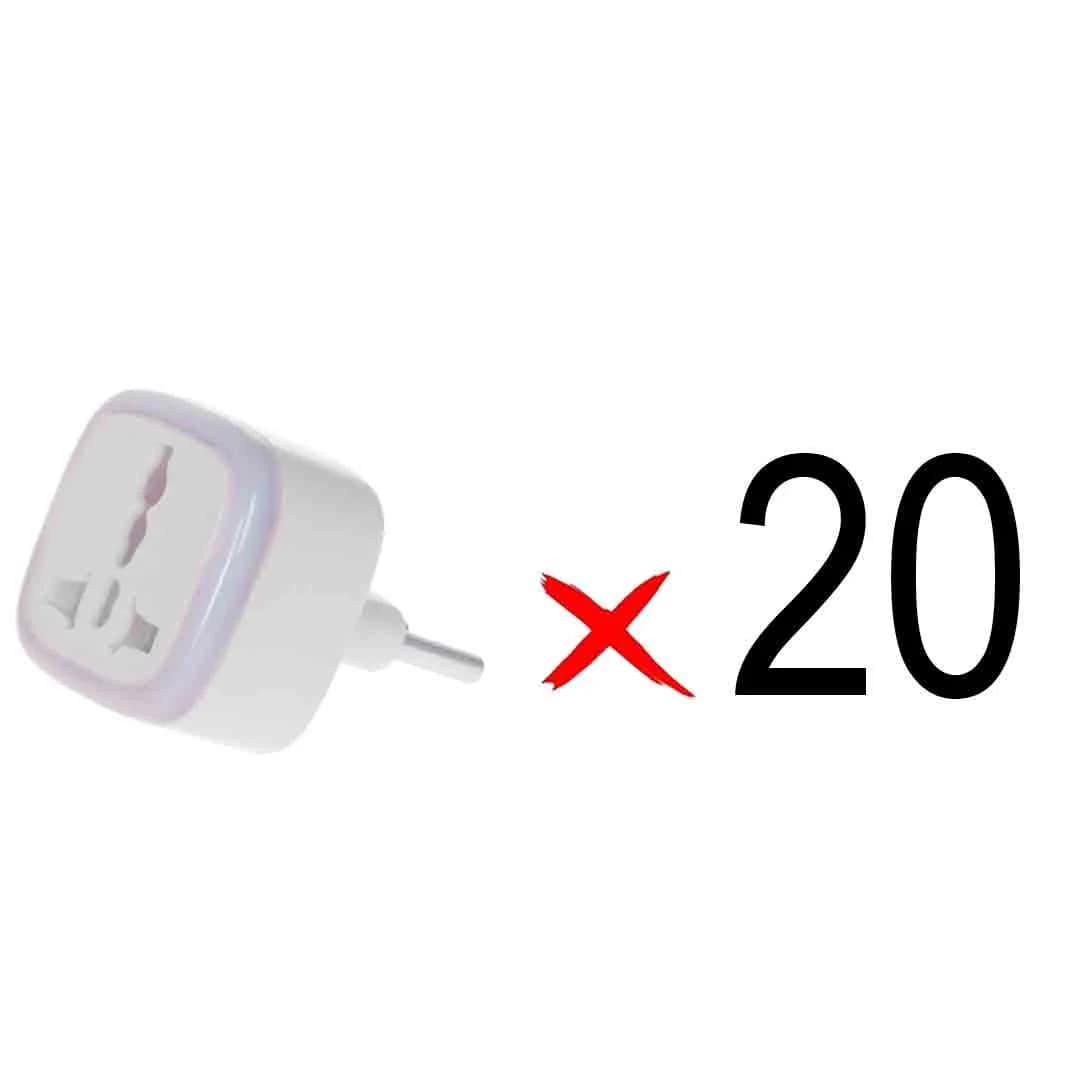 تبدیل برق 3 به 2 مدل M-03 – سفید – MMS – (RGB) (بسته 20 عددی)