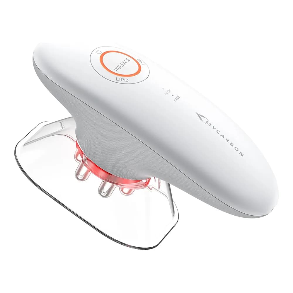 ماساژور مکشی سه‌کاره با کاپ بادکش، تحریک الکتریکی عضلات EMS و نور قرمز برند MYCARBON مدل BCE1