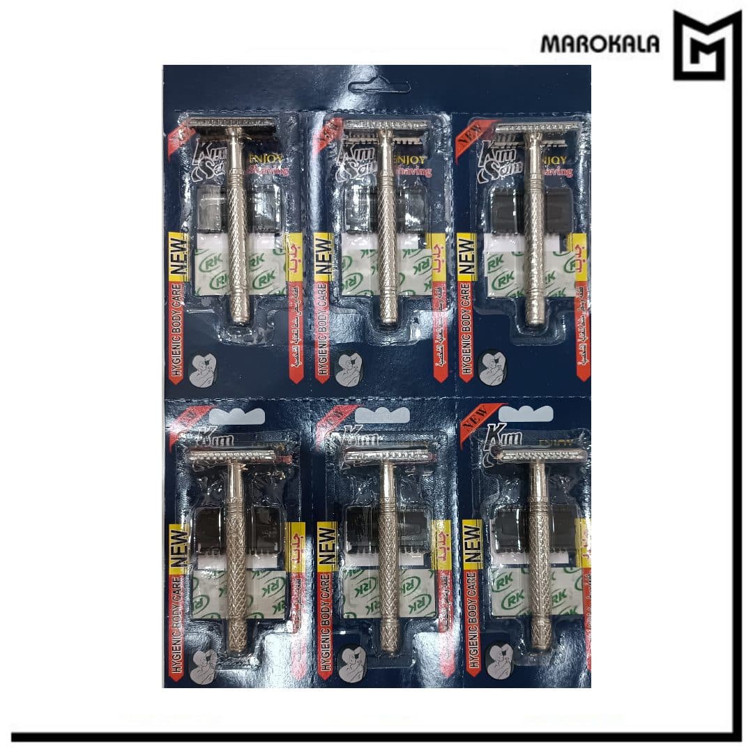 خود تراش دسته فلزی کیم سام بسته 12 عددی(قیمت خرید عمده 124.000 تومان)