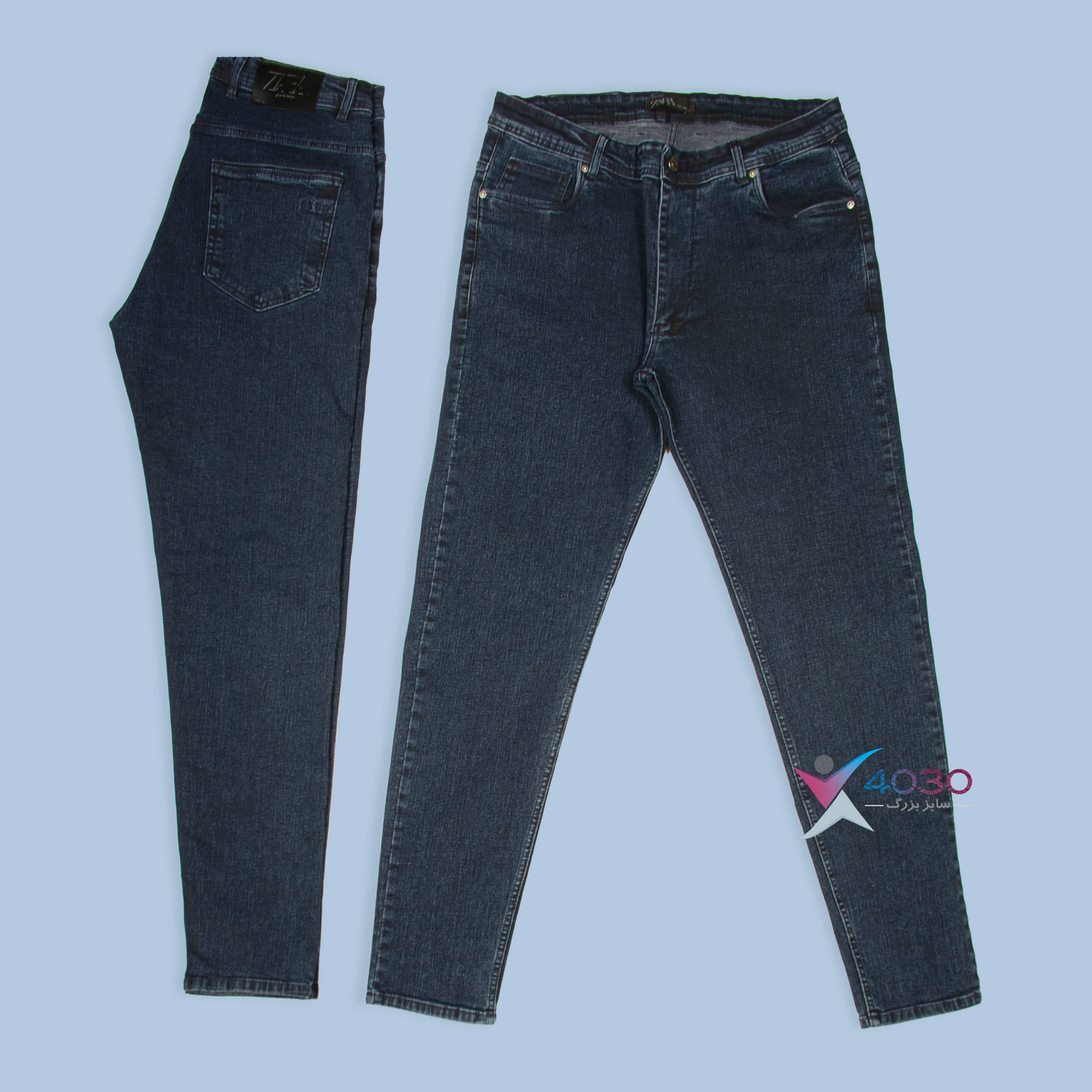 شلوار جین Dark Navy سایزبزرگ ( 4371 )