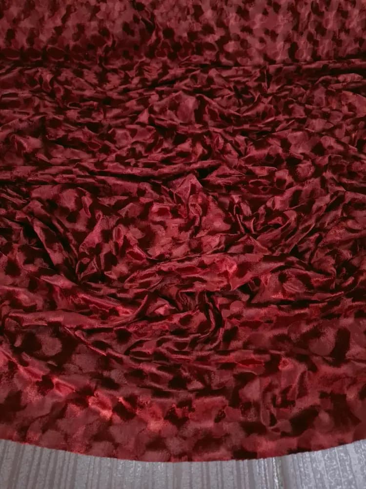 پارچه مخمل سکه تایوان زرشکی